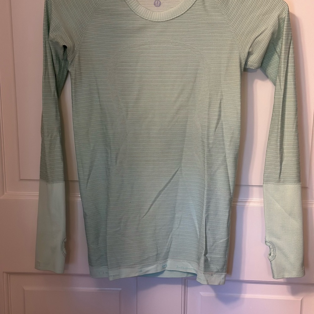 Lululemon Swiftly Tech Long-Sleeve Tee in mint green
